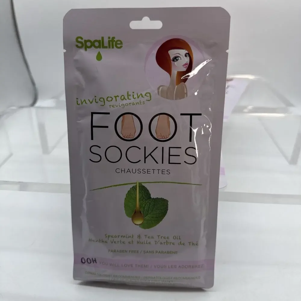6 NEW Spa Life Invigorating Spearmint & Tea Tree Oil Foot Sockies